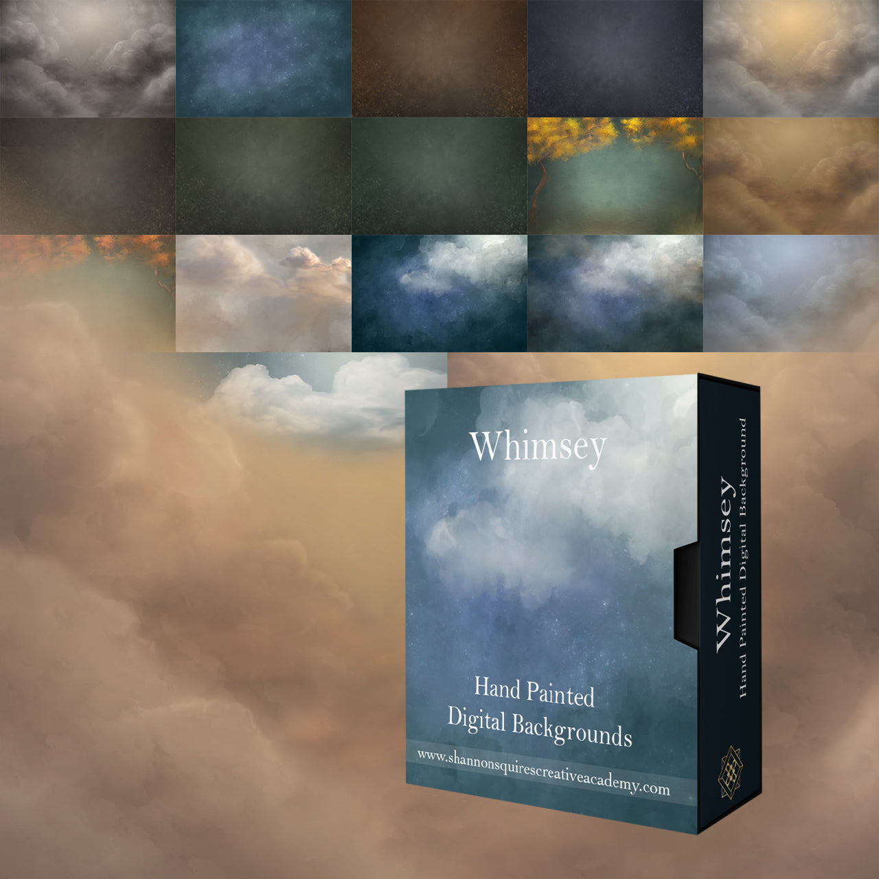 Whimsey Hand Painted Digital Backdrops for Photoshop