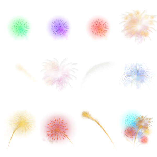 Fireworks Overlays - Hand Painted
