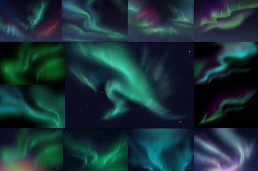 Northern Lights Digital Background Overlays